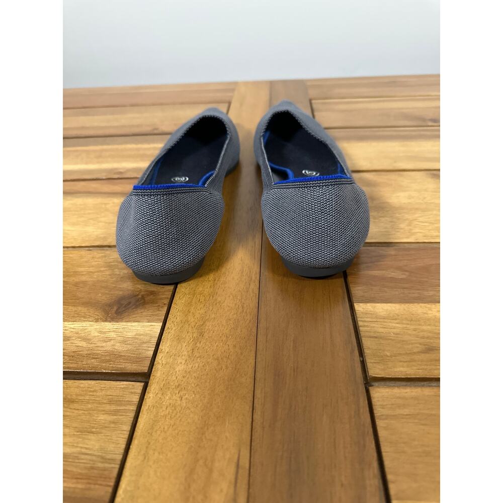Rothy’s The Point Flats Women’s 10.5 Gray Blue Trim Washable Knit - Picture 4 of 8